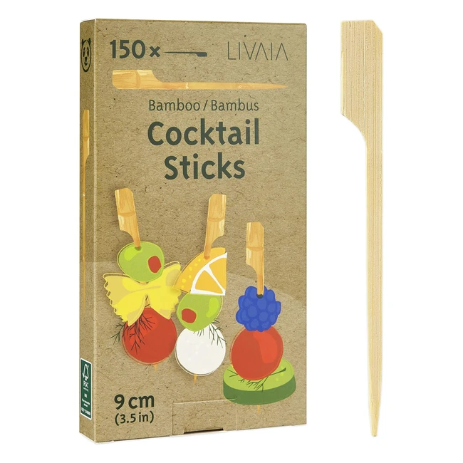 Pinchos Bambú 150x Aperitivos 9cm Livaia