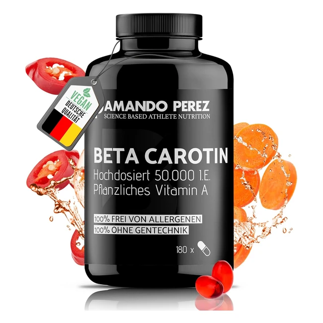 Beta Tan 50000 IU Beta Carotin pro Dosis 180 vegane Softgels 100 natrlicher B