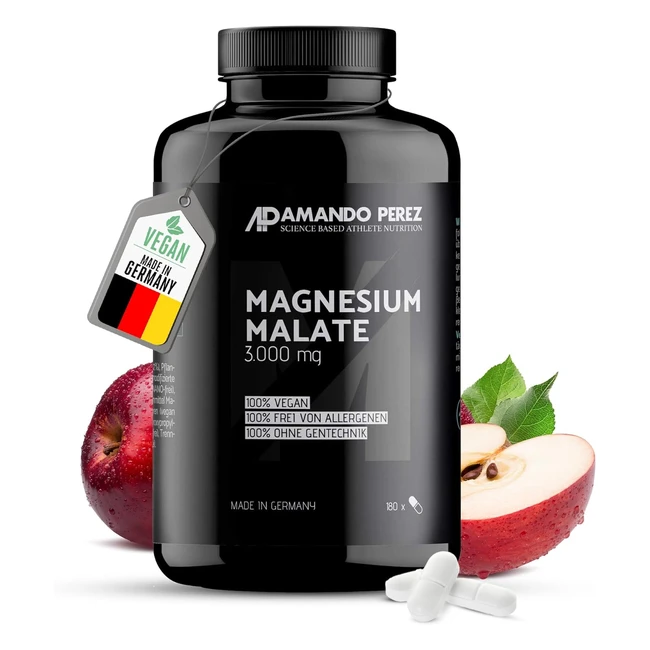 Hochdosierte Magnesium Malat Tabletten - 180 vegane Tabletten