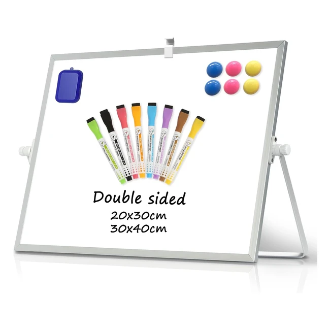 Dollar Boss Magnetic Desktop Whiteboard 30x40cm Double Sided Dry Erase Small White Board with Stand A3 Mini Whiteboard