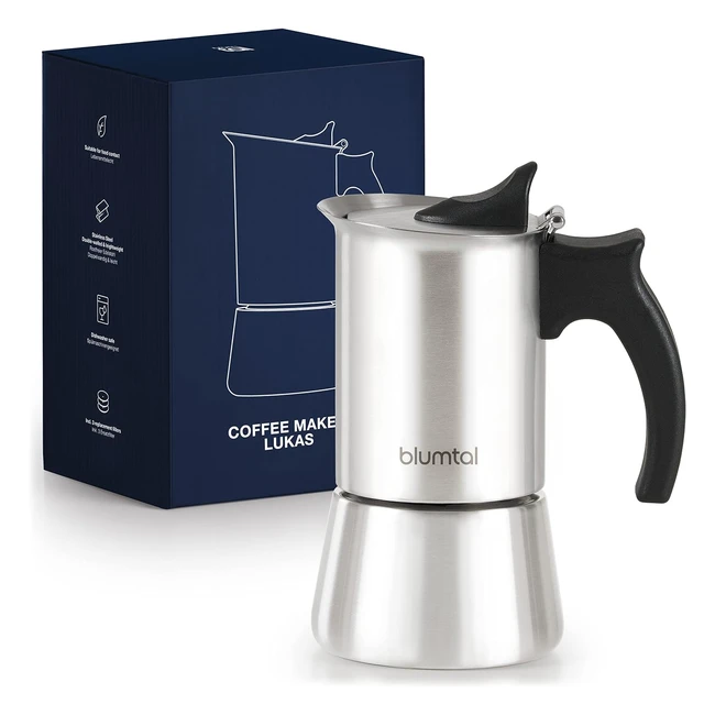 Moka Caffettiera Induzione 10 Tazze Blumtal Acciaio Inox