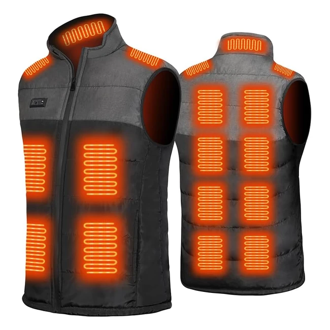 Avarmora Heated Gilet Vest USB Electric Heating Jacket - 3 Temp Levels, 15 Heat Zones - Men Women Outdoor Skiing
