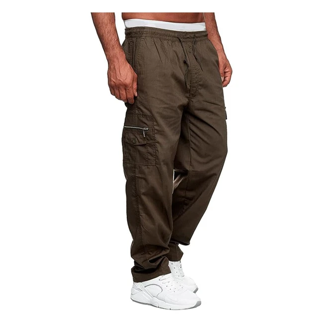 Men's Cargo Joggers Sweatpants Drawstrings - Brand XYZ - Ref#123 - Lightweight & Stylish