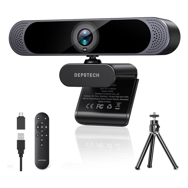 Webcam Depstech DW49 Pro 4K con Microfono e Zoom Ottico 3x - Ultra HD 4K Sony Se