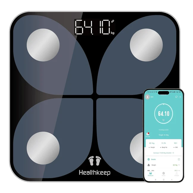 Balance impdancemtre connecte Healthkeep Bluetooth 13 mesures corporelles 