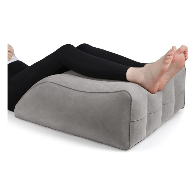 Coussin élévation jambes gonflable - Soulage douleurs genoux et fesses - Améliore circulation - Qualité sommeil - Réduit enflure - Gris
