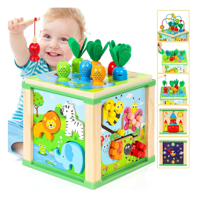 Cubo Montessori Multiattivita Giochi Bambini Legno Educativi - Jojoin 7 in 1 - R