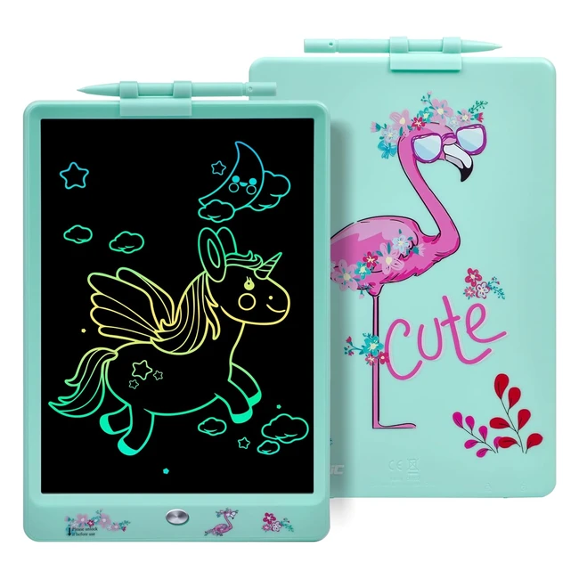 Tablette d'écriture pour enfants Dynasonic DynaPM Flamant 10 pouces LCD tableau blanc magnétique dinosaure jouet cadeau 2-8 ans