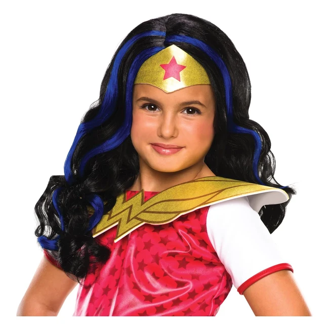 Parrucca Wonder Woman SHG Rubies 32971 - Capelli Sintetici Lunghi con Onde Blu -