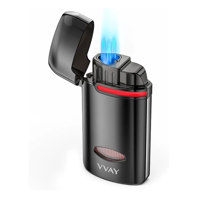 Briquet Tempête Gaz Rechargeable 3 Jet Flammes - VVAY Ref:1234 - Design Élégant