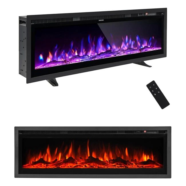 Mchaus Electric Fireplace Insert Wall Mounted Freestanding Heater 900W1800W 4010