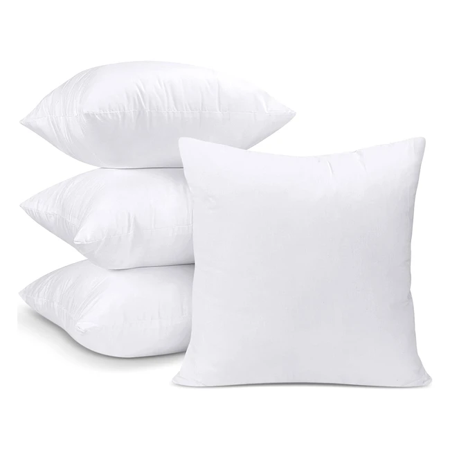 Utopia Bedding Cushion Inner Pads Pack of 4 - 40 x 40 cm - Hollowfibre Pillows - White