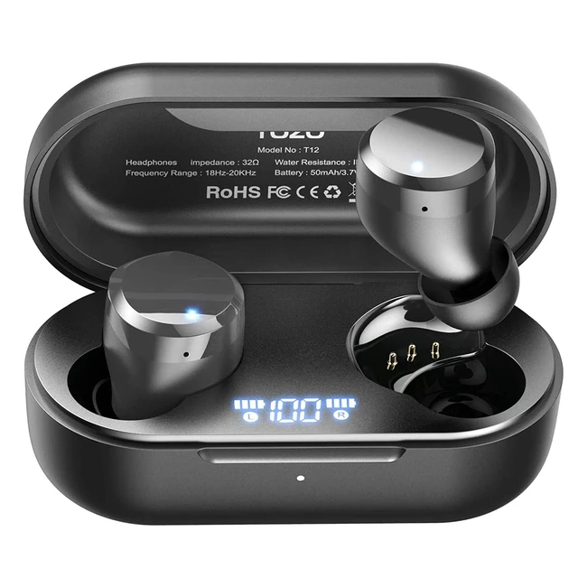TOZO T12 2022 Wireless Earbuds Bluetooth 53 Headphones Premium Sound Performance