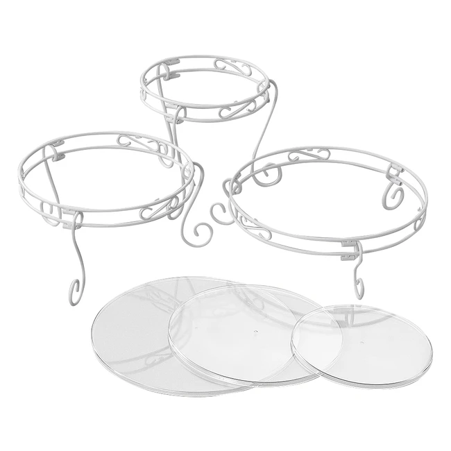 Wilton Ensemble de Prsentoirs Blancs Volutes pour Gteaux et Desserts - Rf