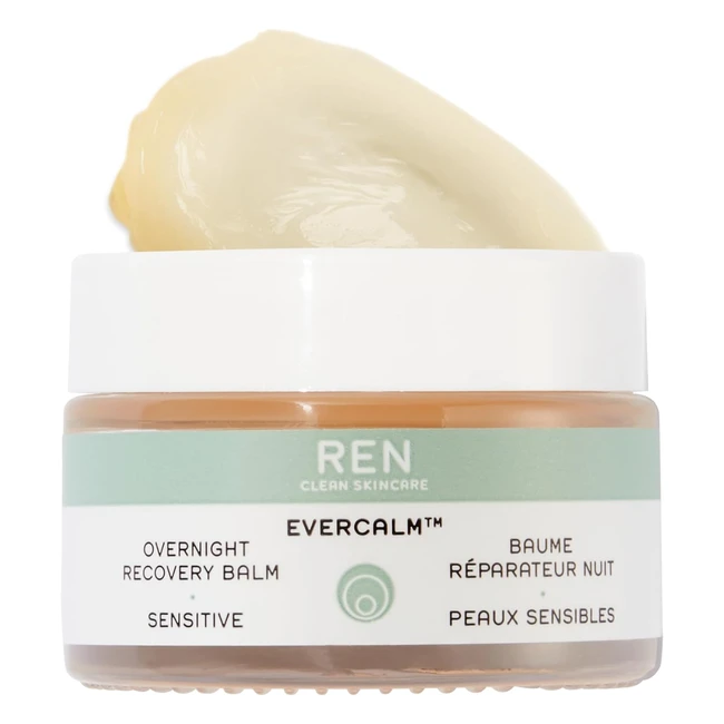 Ren Clean Skincare Evercalm Overnight Recovery Balm - Hydrating Facial Moisturizer 30ml