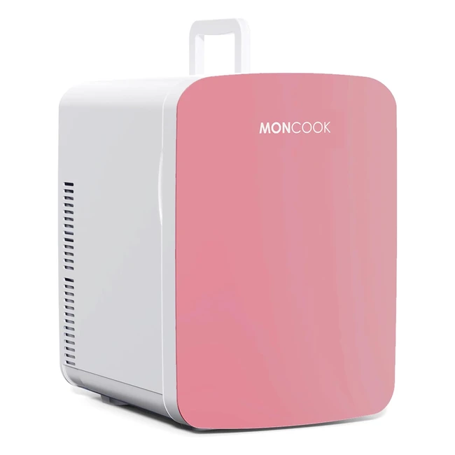 Moncook Mini Fridge 15L Pink  Portable Quiet Glass Door  Cooling  Warming Fun