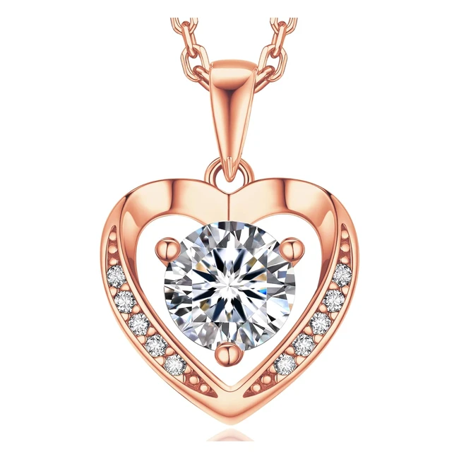 Momentwish Heart Necklace Mothers Day Gifts - Hypoallergenic 925 Silver - Women