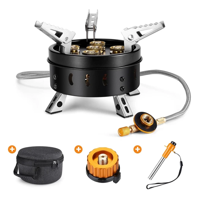 Odoland 11000W Camping Gas Stove Burner Adjustable Ultralight Big Fire - Outdoor