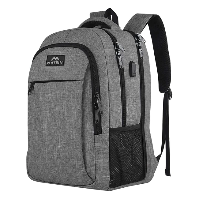 Mochila Porttil 173 Grande Impermeable Antirrobo USB Gris - Matein