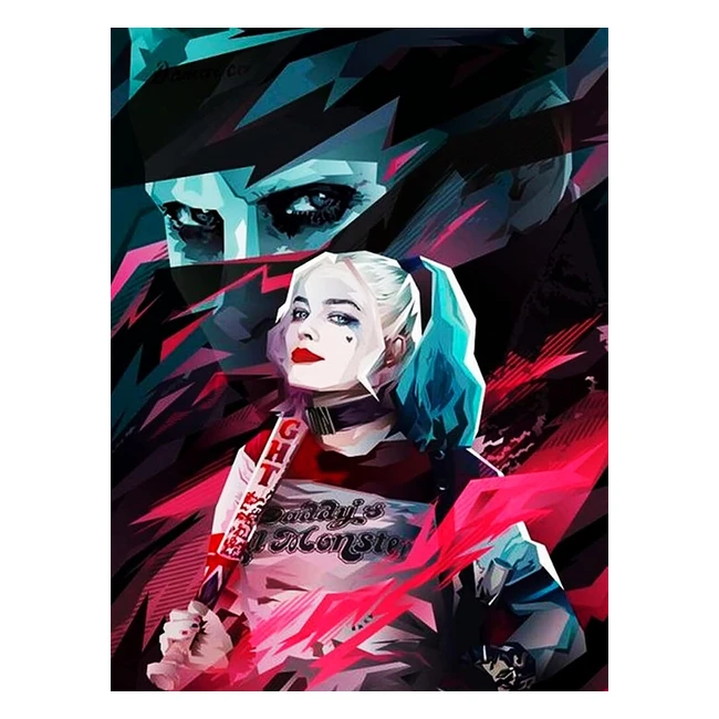 Kit de peinture diamant Harley Quinn Joker 5D DIY - Diamant strass complet - D