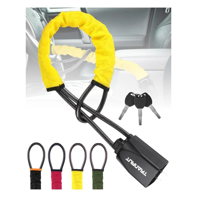 Bloccasterzo Auto Antifurto Turnart 3 Chiavi Giallo