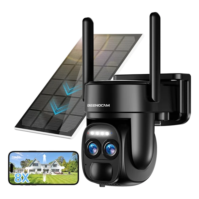Camera Surveillance 4K Zoom 8x WiFi Extrieur Intrieur Double Objectif 360 PT