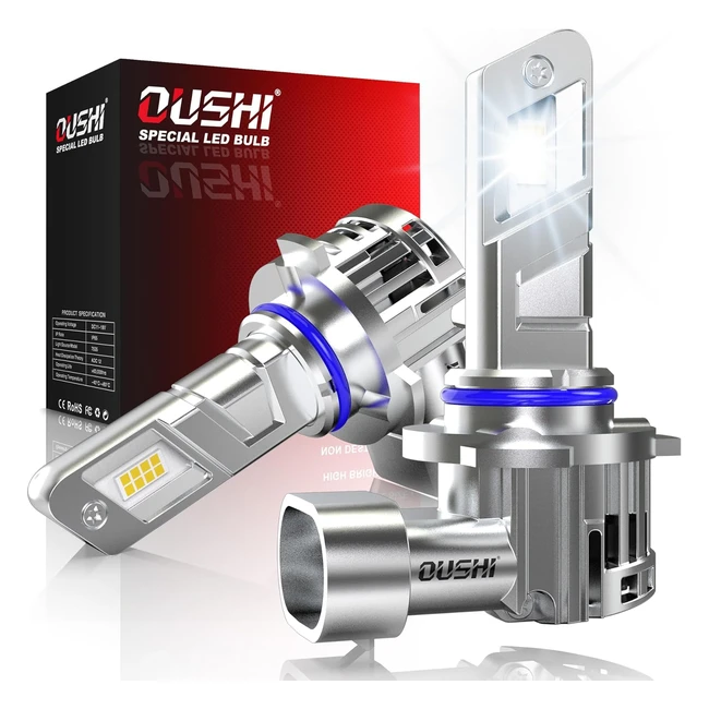 Oushi Lampadine HIR2 LED 600 6500K Bianco Xenon Mini 11 20000lm 9012 Plug and Pl