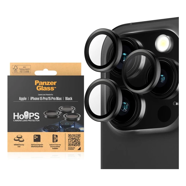 Protector de lente de cmara Panzerglass Hoops para Apple iPhone 15 - Vidrio re
