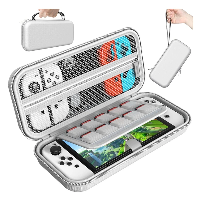 Funda Nintendo Switch OLED Blanca - Resistente y Duradera - HSTOP