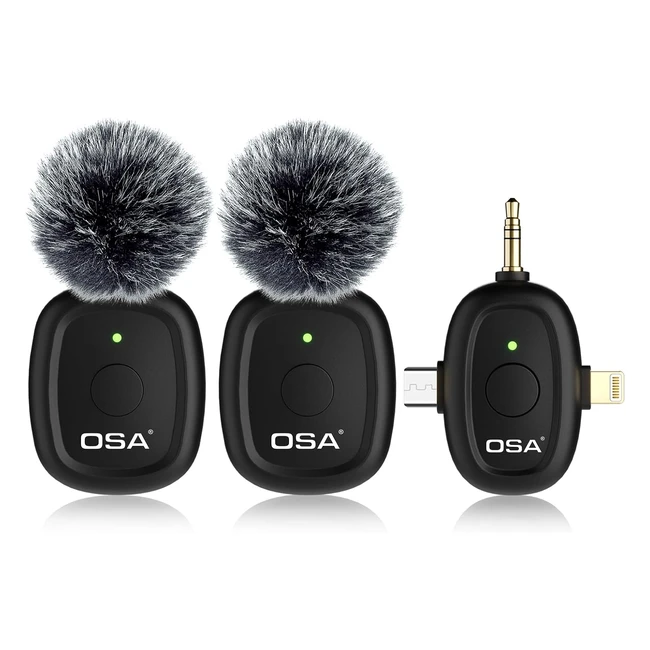 Microfono Inalambrico 3 en 1 OSA Lightning Android Portatil 8h Long Working Time