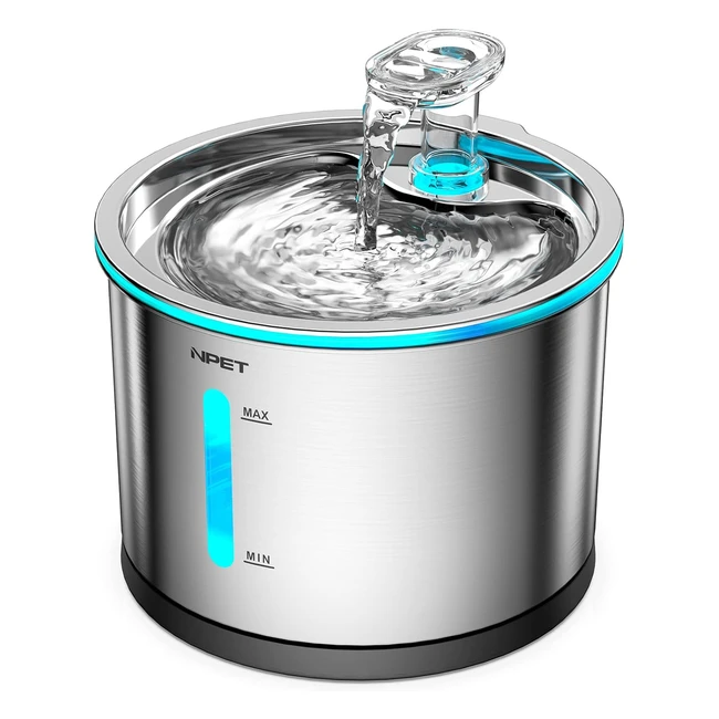 Fuente para gatos acero inoxidable 15L - Npet - Ref 304 - Ultra silenciosa - Lu