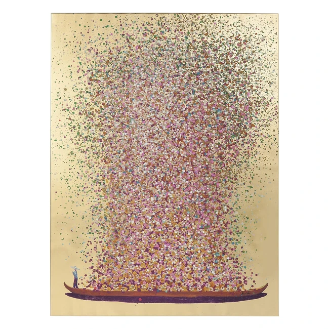 Tableau Kare Design Touched Flower Boat Multicolore Orrose 100x180cm