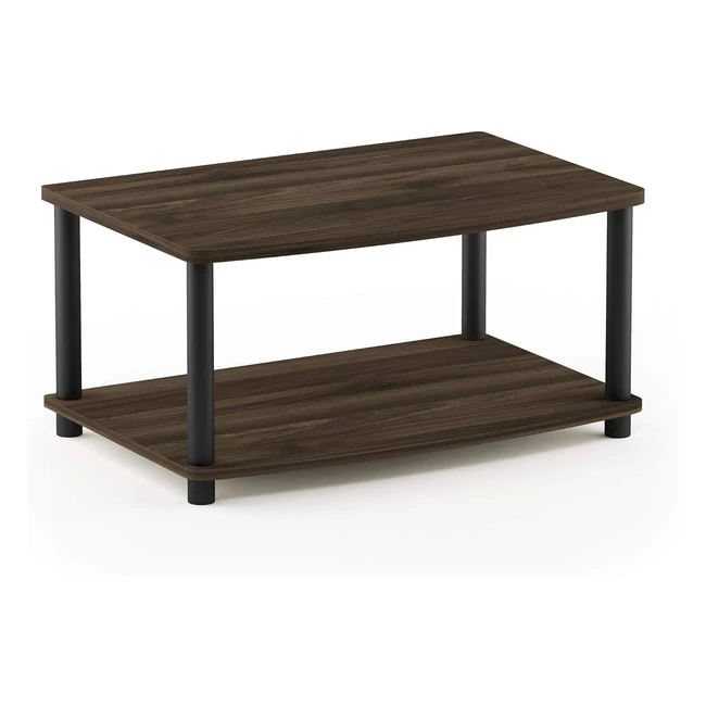Furinno TurnNTube TV Stand 2-Tier WalnutBlack - No Tools Needed