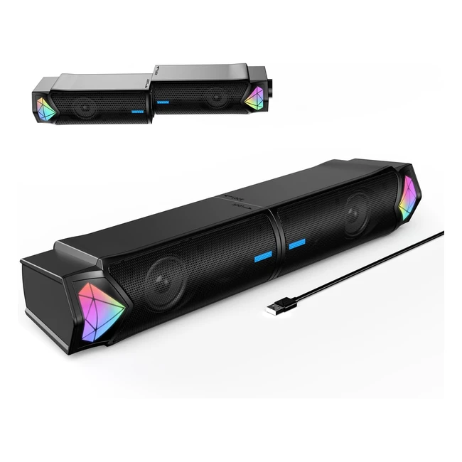 Barre de son dynamique RGB Bluetooth - Haut-parleurs stéréo Hifi USB
