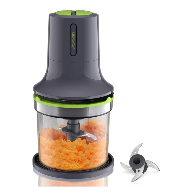 LinkChef Mini Chopper Food Processor Electric 500ml Bowl 2 Speed 4 Blades 260W