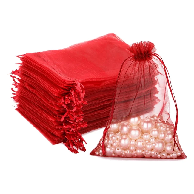 G2Plus Organza Gift Pouches 100 Pcs Wedding Jewelry Bags 13 cm 18 cm - Perfect f