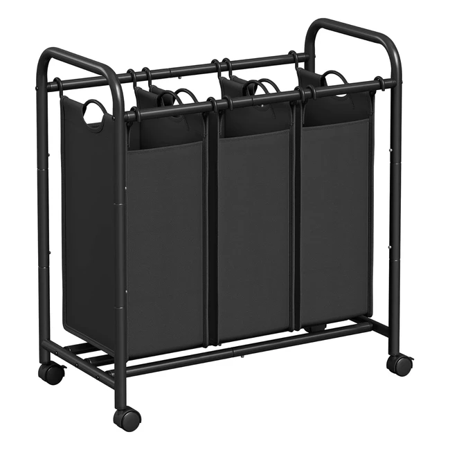 Songmics Wäschekorb mit 3 herausnehmbaren Stofffächern - Groß & praktisch