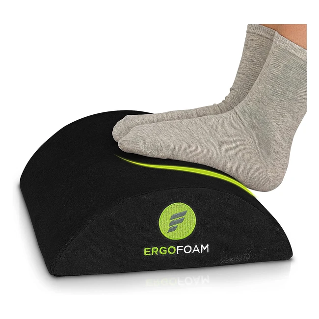 ErgoFoam Premium Velvet Foot Rest - Most Comfortable Office Foot Rest - Ergonomi