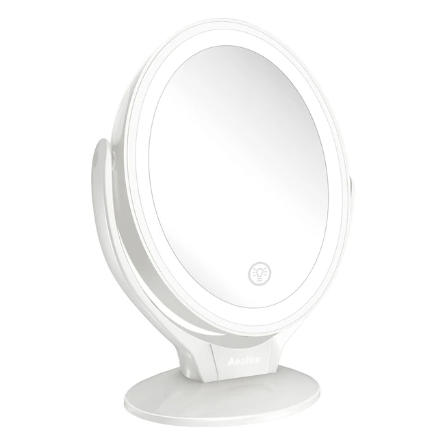 aesfee LED Lighted Makeup Vanity Mirror Rechargeable 1x 7x Magnification Double 