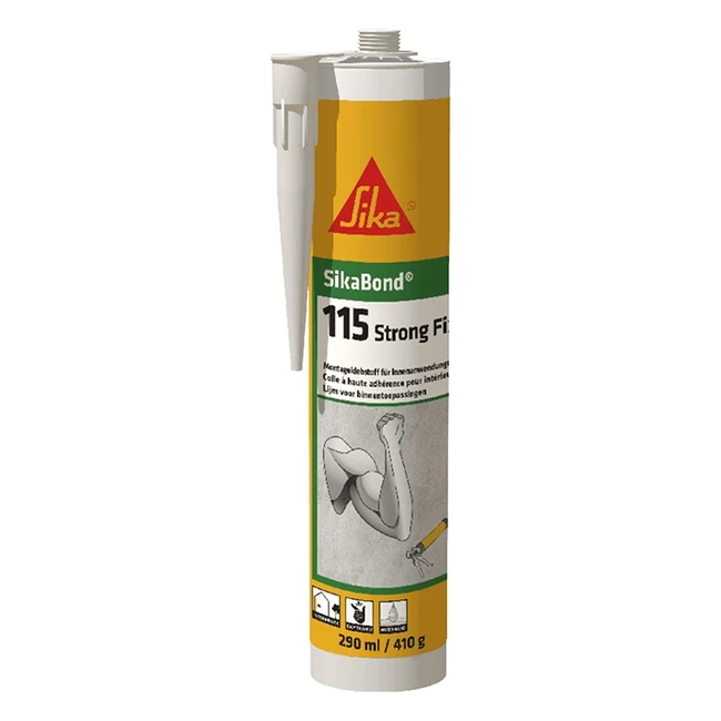 Sika Sikabond115 Strong Fix Blanc - Adhésif 290ml - Haute Résistance - Prise Rapide