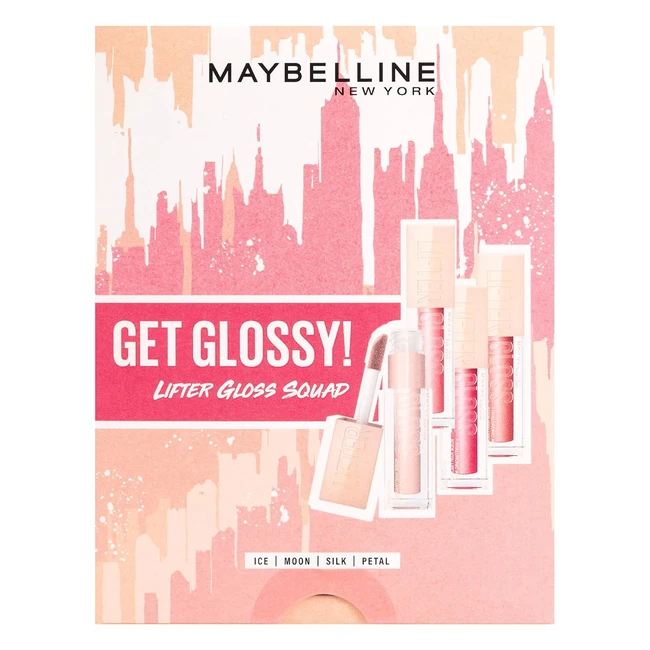 Maybelline New York Get Glossy Lifter Gloss Squad Giftset - Ice Moon Silk & Petal