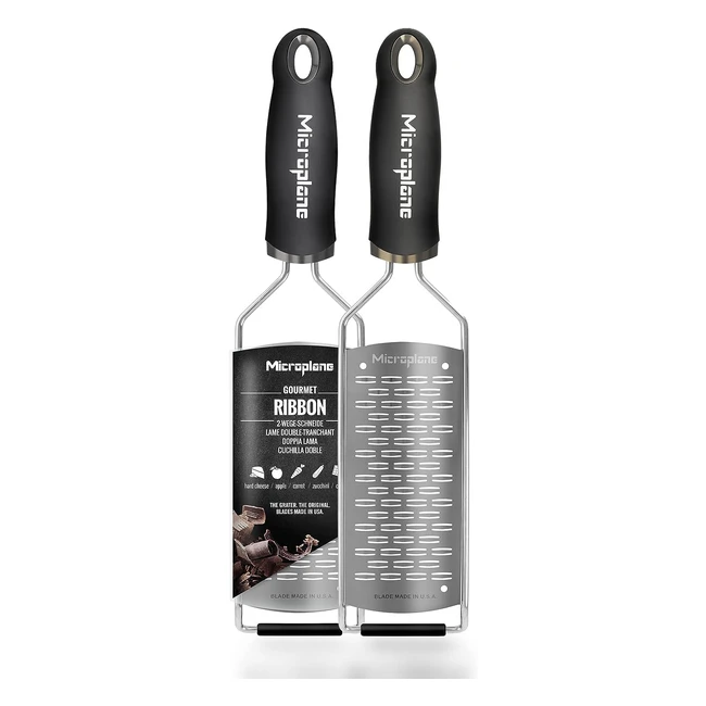 Rallador Doble Microplane Serie Gourmet Acero Inoxidable Negro 3590x641x192 cm