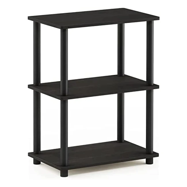 Furinno Toolless Shelves Wood Espresso/Black - Easy Assembly, 3 Shelves, Space-Saving Design