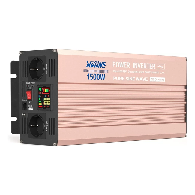 Inverter Onda Sinusoidale Pura 1500W3000 12V AC 220230V Telecomando Display LED Protezione Multipla