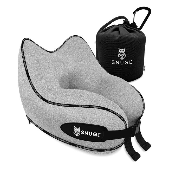 Snugl Travel Pillow Memory Foam Neck Cushion - Support Neck Pillow for Travel - 