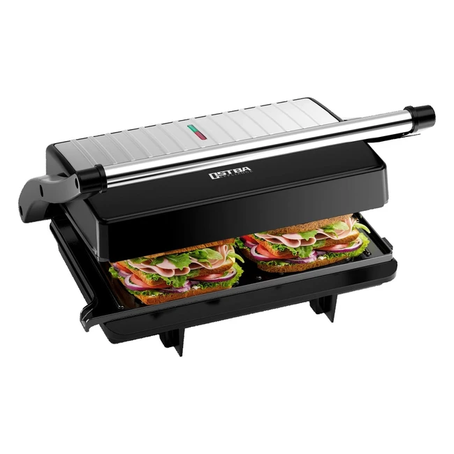 Sandwichera Ostba 1000W Plancha Panini Grill Antiadherente