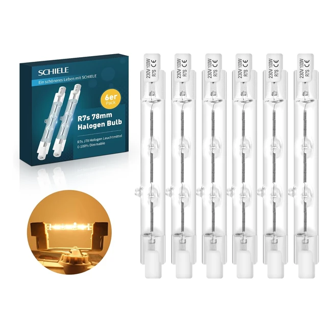 Ampoule Halogne R7S 78mm 100W Dimmable Blanc Chaud 2700K