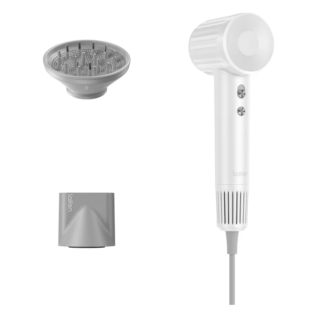 Laifen Sèche-Cheveux 200M ions négatifs avec moteur sans balais 110 000 tr/min - Séchage rapide, haute vitesse, faible bruit, diffuseur blanc