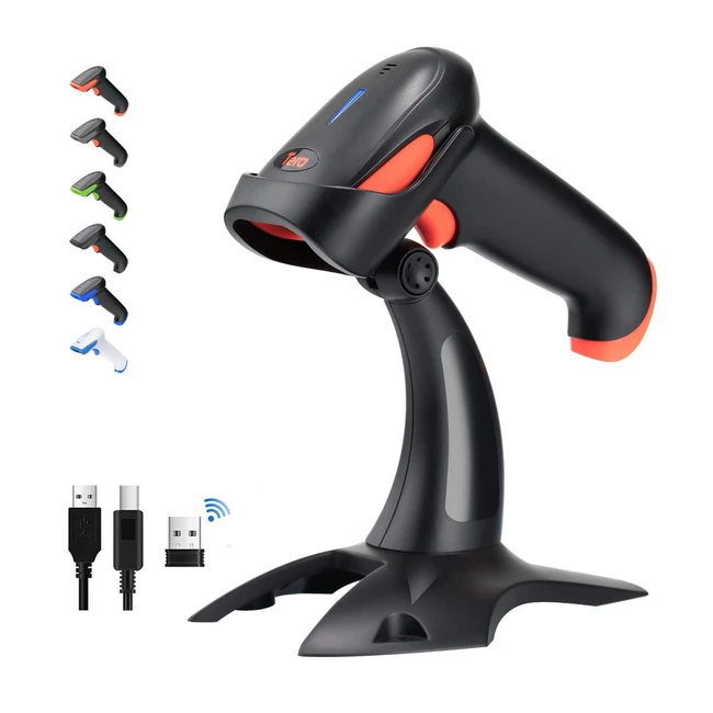 Tera Wireless Barcode Scanner 1D 2D QR with Stable Stand 3 in 1 - Bluetooth Comp