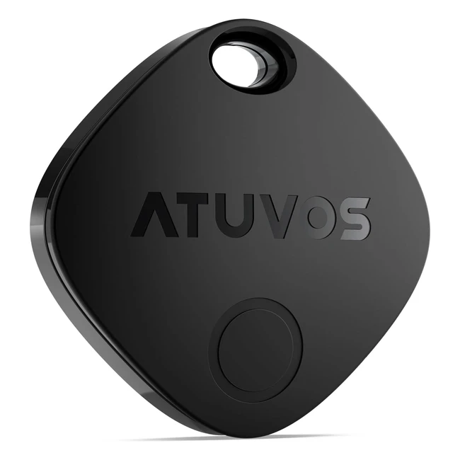 Atuvos Tracker Bluetooth Item Finder for Apple - Replaceable Battery - IP67 Waterproof - 1 Pack Black